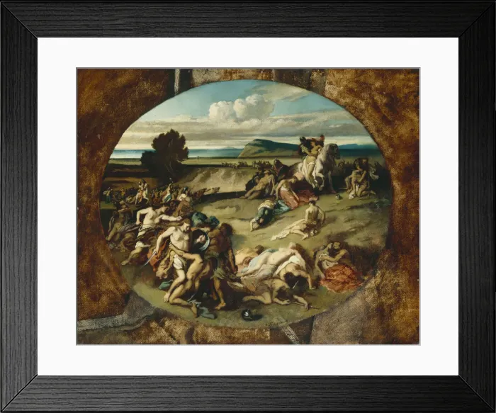 Framed Print : The Battle of the Amazons, 1857. Artist: Feuerbach, Anselm (1829-1880)