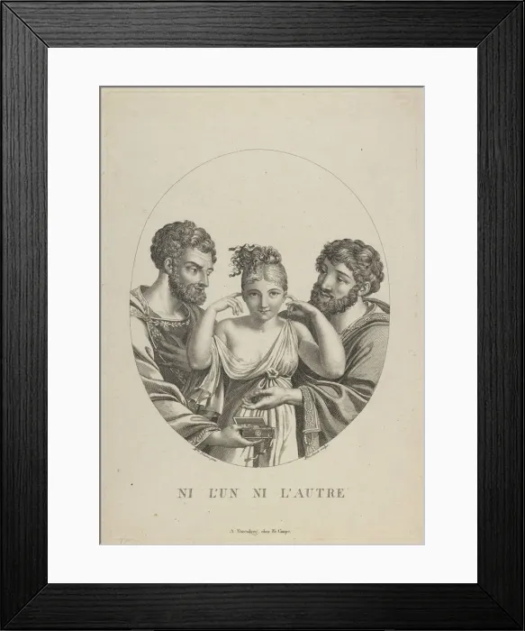 Framed Print : None of the two (Ni L Un, Ni L Autre), Early 19th cen Artist: Fleischmann, Friedrich (1791-1834) Framed Print : None of the two (Ni L Un, Ni L Autre), Early 19th cen Artist: Fleischmann, Friedrich (1791-1834)