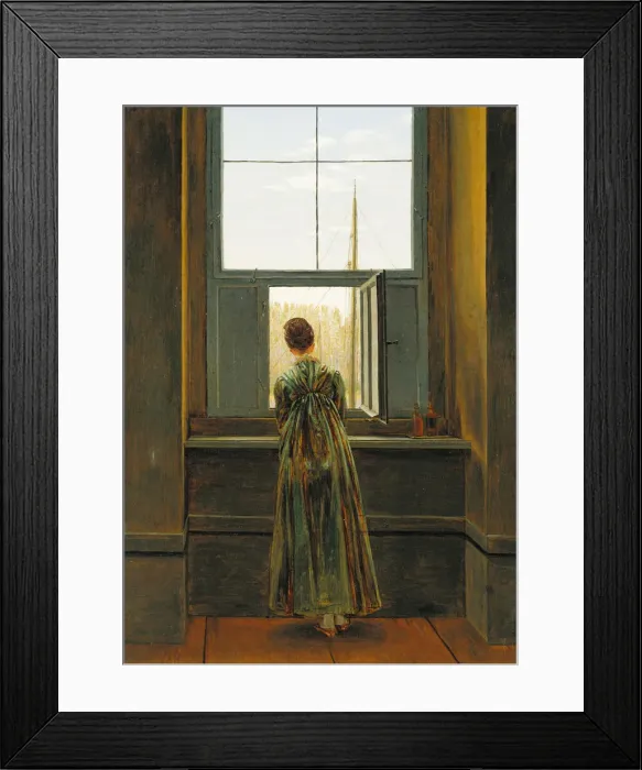 Framed Print : Woman at a Window, 1822. Artist: Friedrich, Caspar David (1774-1840) Framed Print : Woman at a Window, 1822. Artist: Friedrich, Caspar David (1774-1840)