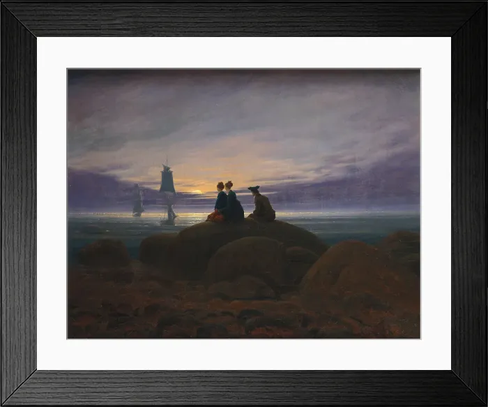 Framed Print : Moonrise over the Sea, 1822. Artist: Friedrich, Caspar David (1774-1840) Framed Print : Moonrise over the Sea, 1822. Artist: Friedrich, Caspar David (1774-1840)