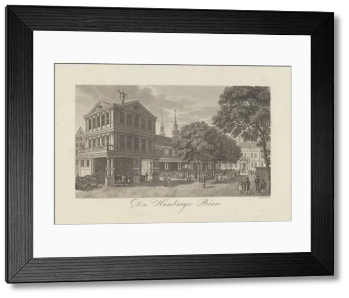 Framed Print : The Old Exchange in Hamburg, 1822. Artist: Geissler (Geisler), Johann Martin Friedrich (1778-1853) Framed Print : The Old Exchange in Hamburg, 1822. Artist: Geissler (Geisler), Johann Martin Friedrich (1778-1853)