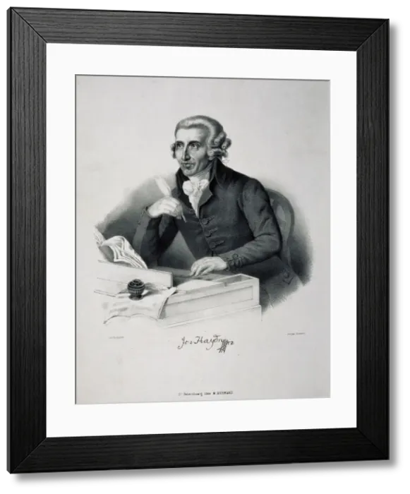 Framed Print : Portrait of the composer Joseph Haydn (1732-1809). Artist: German master Framed Print : Portrait of the composer Joseph Haydn (1732-1809). Artist: German master