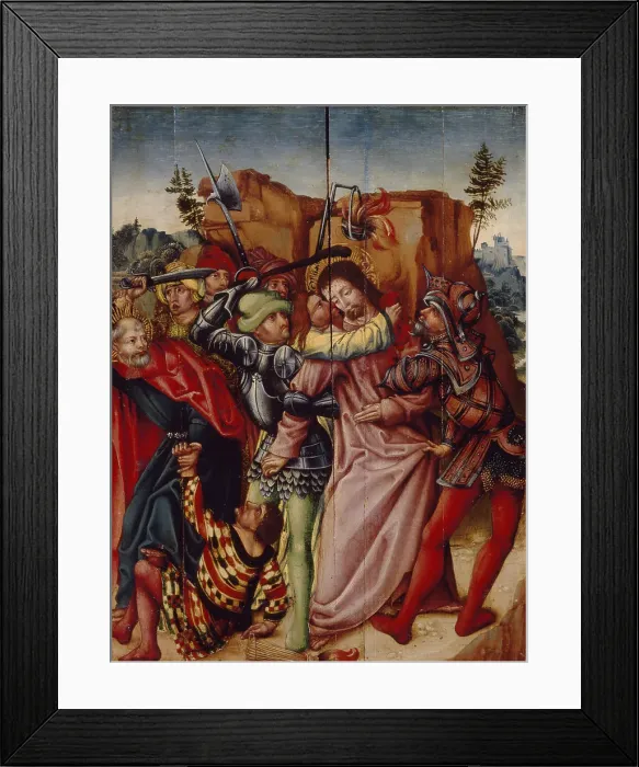Framed Print : The Judas Kiss, Early16th cen Artist: German master Framed Print : The Judas Kiss, Early16th cen Artist: German master