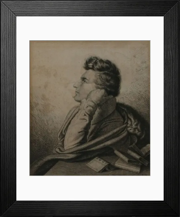 Framed Print : Portrait of the poet Heinrich Heine (1797-1856), 1827. Artist: Grimm, Ludwig Emil (1790-1863) Framed Print : Portrait of the poet Heinrich Heine (1797-1856), 1827. Artist: Grimm, Ludwig Emil (1790-1863)