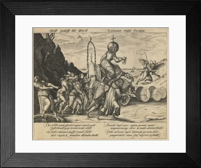 Framed Print : Money rule the world, 1589. Artist: Greuter, Mathias (1564-1638) Framed Print : Money rule the world, 1589. Artist: Greuter, Mathias (1564-1638)