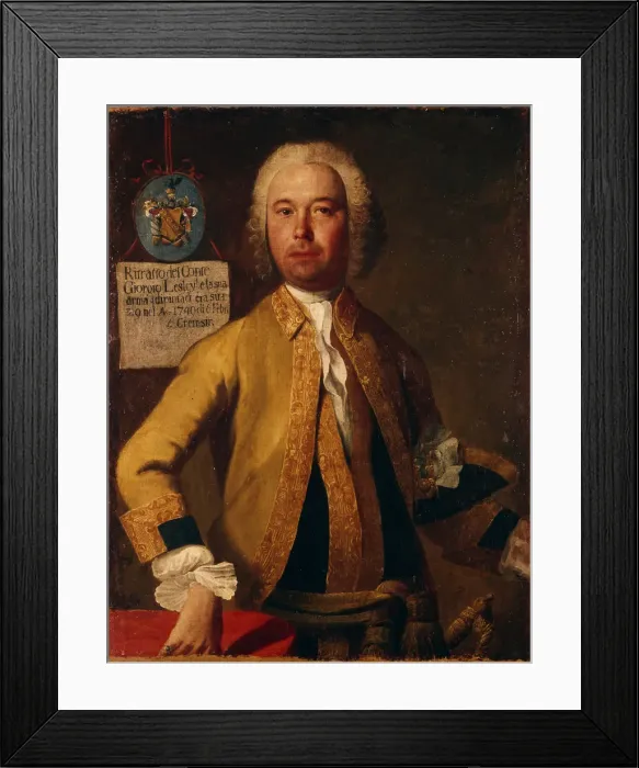 Framed Print : Portrait of General Count George Lesley (1720-1772), 1749. Artist: Grooth, Georg-Christoph (1716-1749) Framed Print : Portrait of General Count George Lesley (1720-1772), 1749. Artist: Grooth, Georg-Christoph (1716-1749)