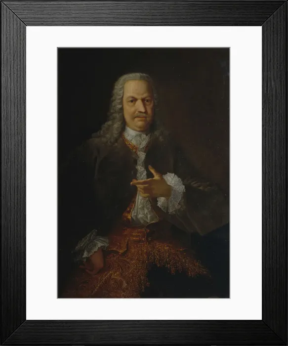 Framed Print : Portrait of Akinfiy Nikitich Demidov (1678?1745), before 1745. Artist: Grooth, Georg-Christoph (1716-1749) Framed Print : Portrait of Akinfiy Nikitich Demidov (1678?1745), before 1745. Artist: Grooth, Georg-Christoph (1716-1749)
