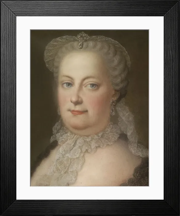 Framed Print : Portrait of Empress Maria Theresia of Austria (1717-1780), 1762. Artist: Hagelgans, Michael Christoph (1725-1766) Framed Print : Portrait of Empress Maria Theresia of Austria (1717-1780), 1762. Artist: Hagelgans, Michael Christoph (1725-1766)