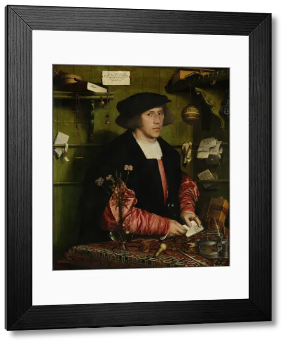 Framed Print : The Merchant Georg Gisze, 1532. Artist: Holbein, Hans, the Younger (1497-1543) Framed Print : The Merchant Georg Gisze, 1532. Artist: Holbein, Hans, the Younger (1497-1543)