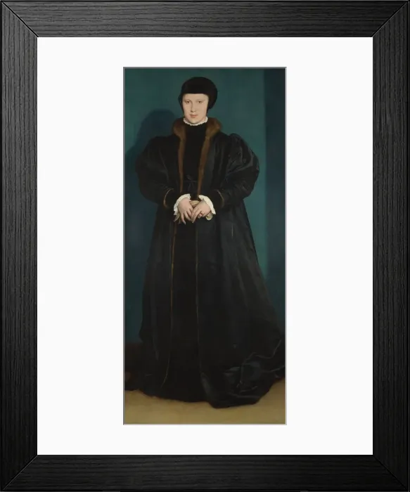 Framed Print : Christina of Denmark, Duchess of Milan, 1538. Artist: Holbein, Hans, the Younger (1497-1543)