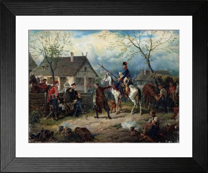 Framed Print : Scene from the Russio-French War in 1812. Artist: Kaiser, Friedrich (1815-1890) Framed Print : Scene from the Russio-French War in 1812. Artist: Kaiser, Friedrich (1815-1890)