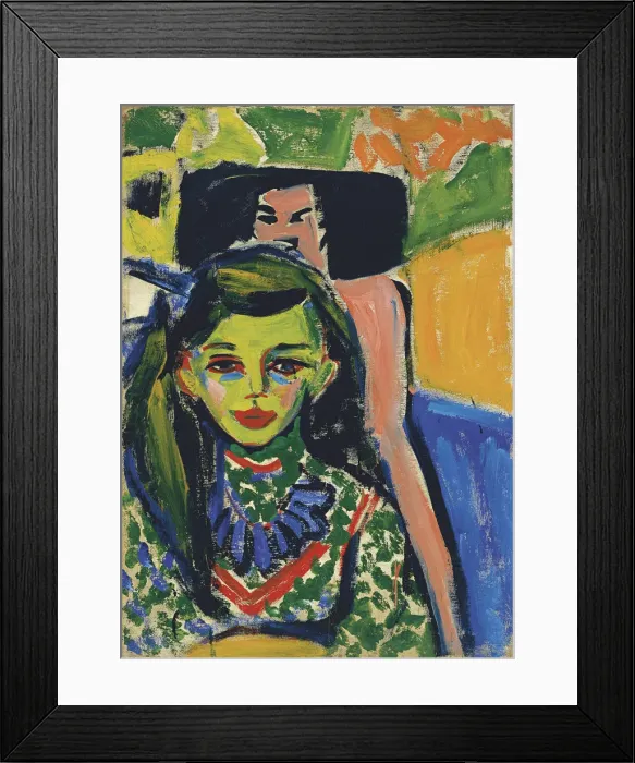 Framed Print : Franzi in front of Carved Chair, 1910. Artist: Kirchner, Ernst Ludwig (1880-1938) Framed Print : Franzi in front of Carved Chair, 1910. Artist: Kirchner, Ernst Ludwig (1880-1938)