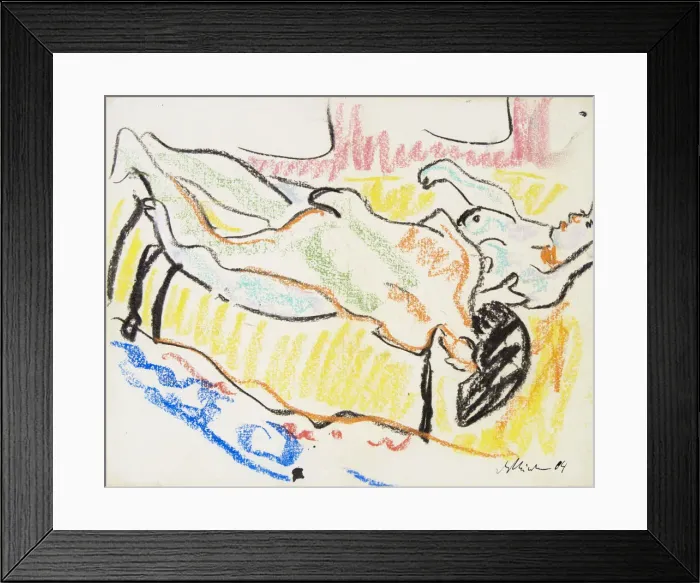 Framed Print : Love couple in studio (Two Nudes), 1908-1909. Artist: Kirchner, Ernst Ludwig (1880-1938) Framed Print : Love couple in studio (Two Nudes), 1908-1909. Artist: Kirchner, Ernst Ludwig (1880-1938)