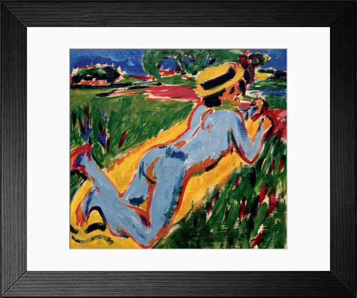 Framed Print : Recycling Blue Nude in a Straw Hat, 1909. Artist: Kirchner, Ernst Ludwig (1880-1938) Framed Print : Recycling Blue Nude in a Straw Hat, 1909. Artist: Kirchner, Ernst Ludwig (1880-1938)