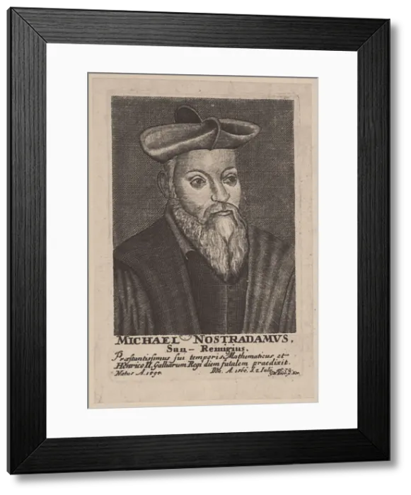 Framed Print : Michel de Nostredame (1503-1566). Artist: Knorr, Georg Wolfgang (1705-1761) Framed Print : Michel de Nostredame (1503-1566). Artist: Knorr, Georg Wolfgang (1705-1761)