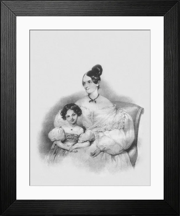 Framed Print : Portrait of Olga Narychkina (Potocki) with their daughter Sophie (1802-1861), 1835. Artist: Kriehuber, Josef (1800-1876) Framed Print : Portrait of Olga Narychkina (Potocki) with their daughter Sophie (1802-1861), 1835. Artist: Kriehuber, Josef (1800-1876)