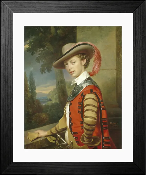 Framed Print : Portrait of Prince Nikolai Saltykov in Fancy Dress, 1850. Artist: Kruger, Franz (1797-1857) Framed Print : Portrait of Prince Nikolai Saltykov in Fancy Dress, 1850. Artist: Kruger, Franz (1797-1857)