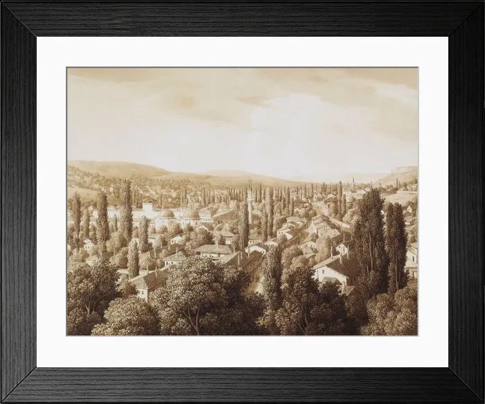 Framed Print : View of Bakhchisaray, 1824. Artist: Kugelgen, Carl Ferdinand, von (1772-1832) Framed Print : View of Bakhchisaray, 1824. Artist: Kugelgen, Carl Ferdinand, von (1772-1832)