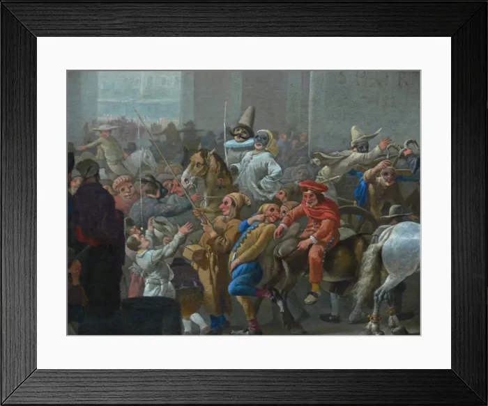 Framed Print : Carnival in Rome (Detail), c. 1650. Artist: Lingelbach, Johannes (1622-1674) Framed Print : Carnival in Rome (Detail), c. 1650. Artist: Lingelbach, Johannes (1622-1674)