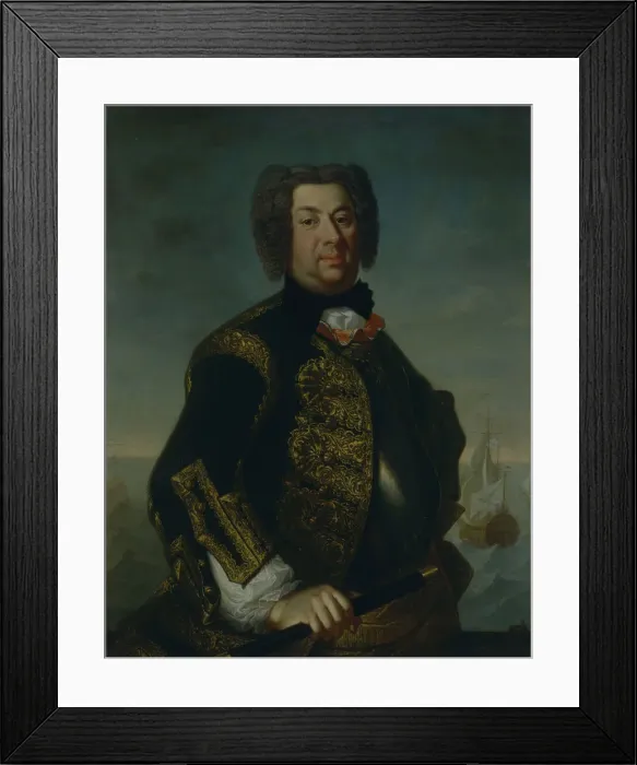 Framed Print : Portrait of Counter admiral Vasily Afanasievich Dmitriev-Mamonov, 1735. Artist: Luedden, Johann Paul (?-1739) Framed Print : Portrait of Counter admiral Vasily Afanasievich Dmitriev-Mamonov, 1735. Artist: Luedden, Johann Paul (?-1739)