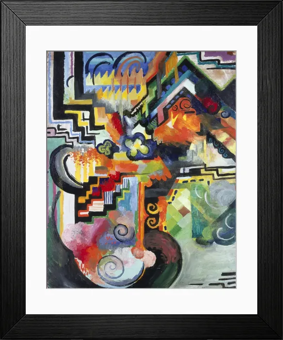 Framed Print : Colored composition (Hommage a Bach), 1912. Artist: Macke, August (1887-1914) Framed Print : Colored composition (Hommage a Bach), 1912. Artist: Macke, August (1887-1914)