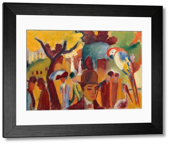 Framed Print : Small Zoological Garden in Brown and Yellow, 1912. Artist: Macke, August (1887-1914) Framed Print : Small Zoological Garden in Brown and Yellow, 1912. Artist: Macke, August (1887-1914)