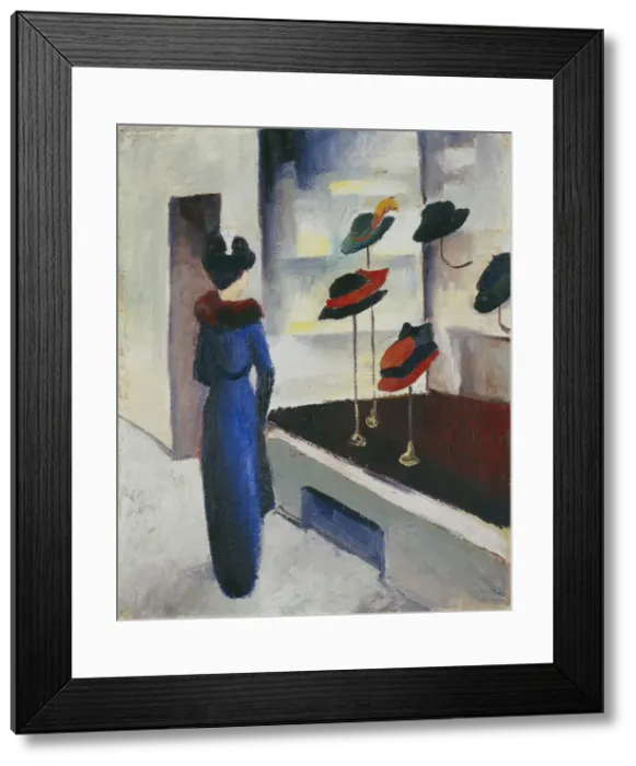 Framed Print : Hat Shop, 1913. Artist: Macke, August (1887-1914) Framed Print : Hat Shop, 1913. Artist: Macke, August (1887-1914)