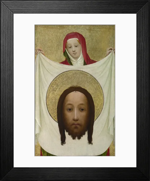 Framed Print : Saint Veronica with the Sudarium, c. 1420. Artist: Master of Saint Veronica (active 1395?1420) Framed Print : Saint Veronica with the Sudarium, c. 1420. Artist: Master of Saint Veronica (active 1395?1420)