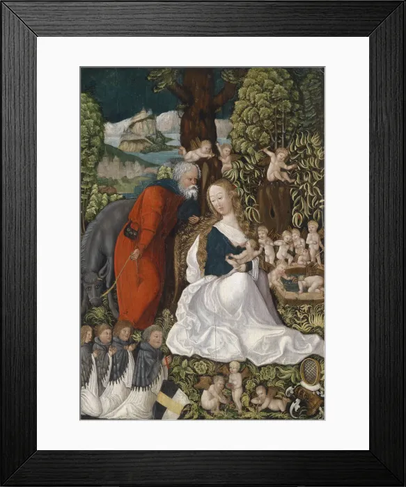 Framed Print : The Rest on the Flight into Egypt, c. 1510. Artist: Master of the Danube School (active 1510-1515) Framed Print : The Rest on the Flight into Egypt, c. 1510. Artist: Master of the Danube School (active 1510-1515)