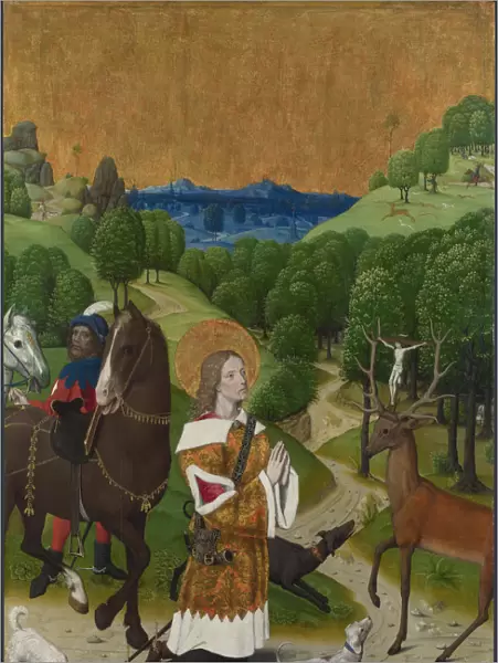 The Conversion of Saint Hubert. Shutter from the Werden Altarpiece, ca 1485. Artist: Master of the Life of the Virgin, (Workshop) (active 1463-1490)