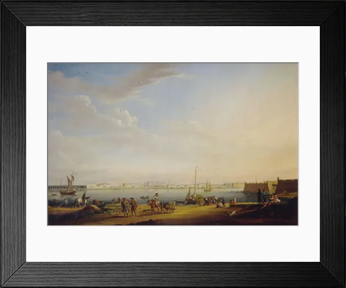Framed Print : View of the Palace Square and Summer Garden from the Petersburg District, c. 1800. Artist: Mayr, Johann Georg, von (1760-1816) Framed Print : View of the Palace Square and Summer Garden from the Petersburg District, c. 1800. Artist: Mayr, Johann Georg, von (1760-1816)