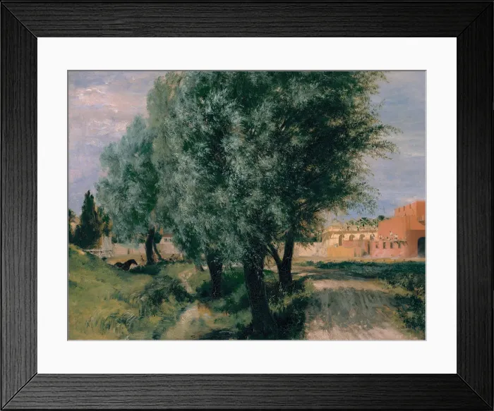 Framed Print : Building Site with Willows, 1846. Artist: Menzel, Adolph Friedrich, von (1815-1905) Framed Print : Building Site with Willows, 1846. Artist: Menzel, Adolph Friedrich, von (1815-1905)