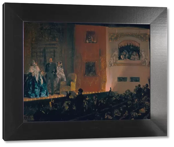 Theatre du Gymnase in Paris, 1856. Artist: Menzel, Adolph Friedrich, von (1815-1905)