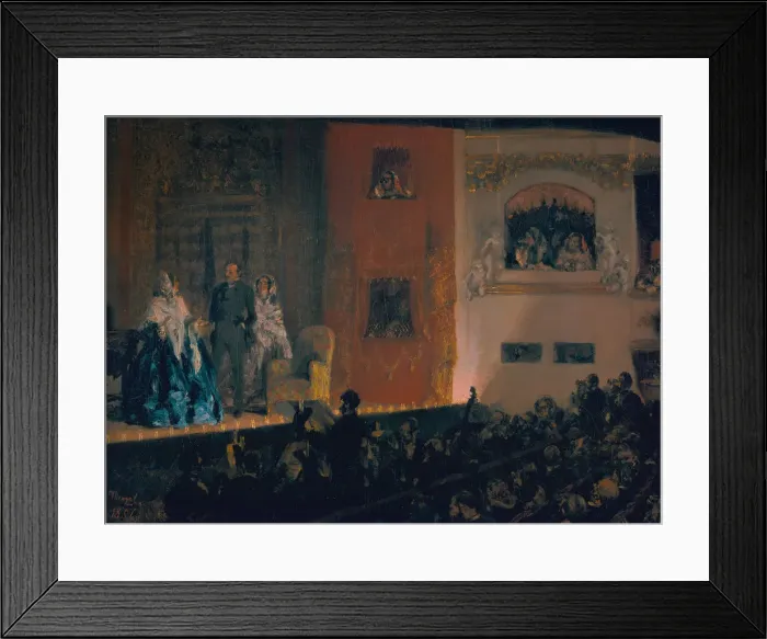 Framed Print : Theatre du Gymnase in Paris, 1856. Artist: Menzel, Adolph Friedrich, von (1815-1905) Framed Print : Theatre du Gymnase in Paris, 1856. Artist: Menzel, Adolph Friedrich, von (1815-1905)