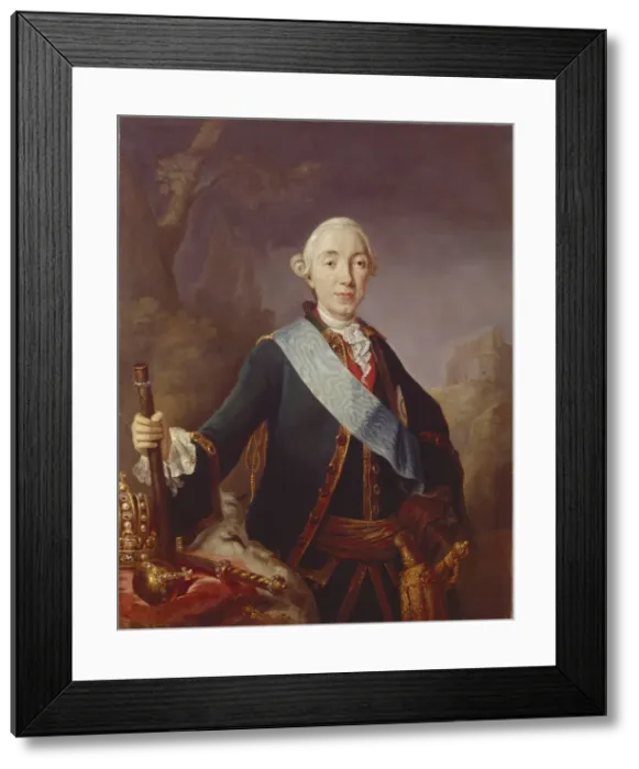Framed Print : Portrait of the Tsar Peter III of Russia (1728-1762), 1761. Artist: Pfandzelt, Lucas Conrad (1716-1786) Framed Print : Portrait of the Tsar Peter III of Russia (1728-1762), 1761. Artist: Pfandzelt, Lucas Conrad (1716-1786)