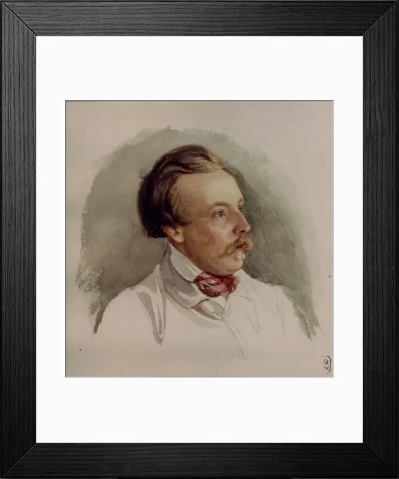 Framed Print : Portrait of the painter Alexander von Kotzebue (1815-1889), 1840s. Artist: Reutern, Gerhard Wilhelm, von (1794-1865) Framed Print : Portrait of the painter Alexander von Kotzebue (1815-1889), 1840s. Artist: Reutern, Gerhard Wilhelm, von (1794-1865)