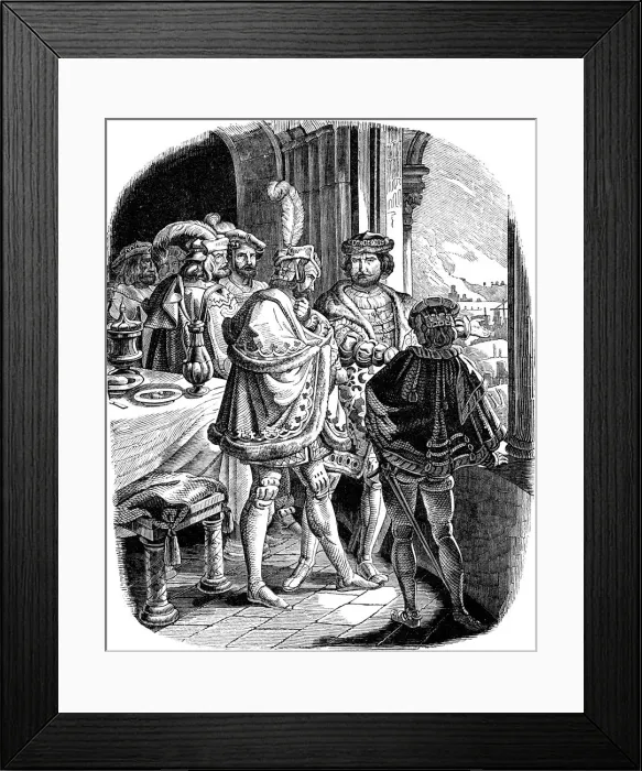 Framed Print : Frederick I Meal in Heidelberg Castle 1462 (Illustration from the Geschichte des deutschen Volkes by E. Duller), 1840. Artist: Richter, Adrian Ludwig (1803-1884) Framed Print : Frederick I Meal in Heidelberg Castle 1462 (Illustration from the Geschichte des deutschen Volkes by E. Duller), 1840. Artist: Richter, Adrian Ludwig (1803-1884)