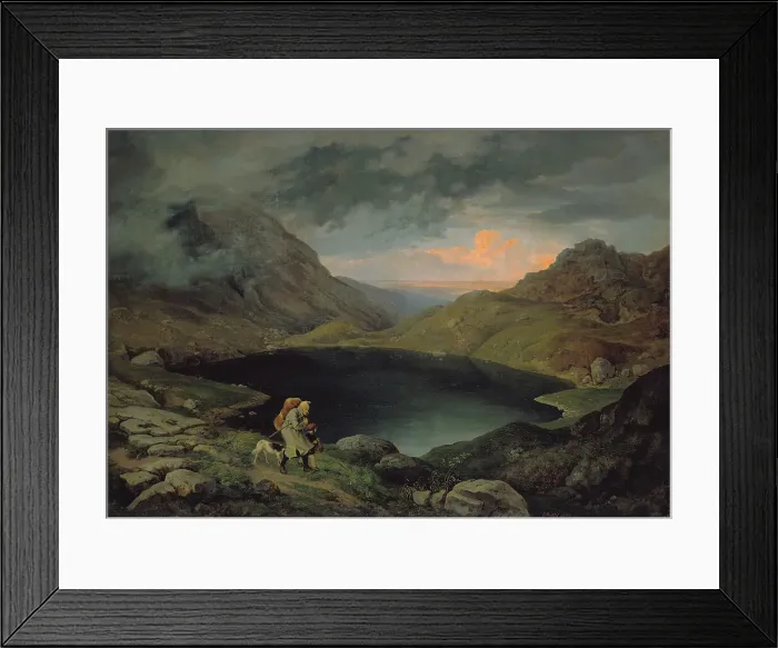 Framed Print : Lake in the Riesengebirge, 1839. Artist: Richter, Gustav (Karl Ludwig) (1823-1884) Framed Print : Lake in the Riesengebirge, 1839. Artist: Richter, Gustav (Karl Ludwig) (1823-1884)