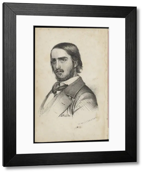 Framed Print : Georg Herwegh (1817-1875), 1840s. Artist: Richter, Johann Heinrich (1803-1845) Framed Print : Georg Herwegh (1817-1875), 1840s. Artist: Richter, Johann Heinrich (1803-1845)