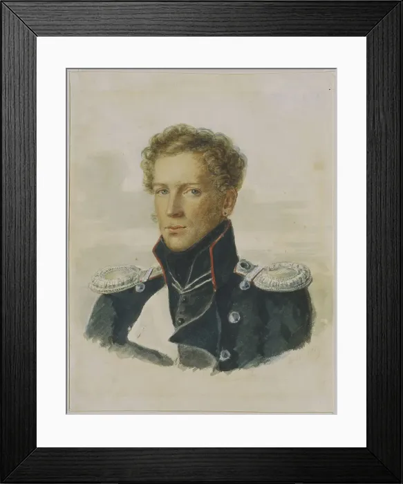 Framed Print : Sergey Lanskoy (1789-1832), Officer of the Chevalier Guard, 1829. Artist: Rockstuhl, Alois Gustav (1798-1877) Framed Print : Sergey Lanskoy (1789-1832), Officer of the Chevalier Guard, 1829. Artist: Rockstuhl, Alois Gustav (1798-1877)