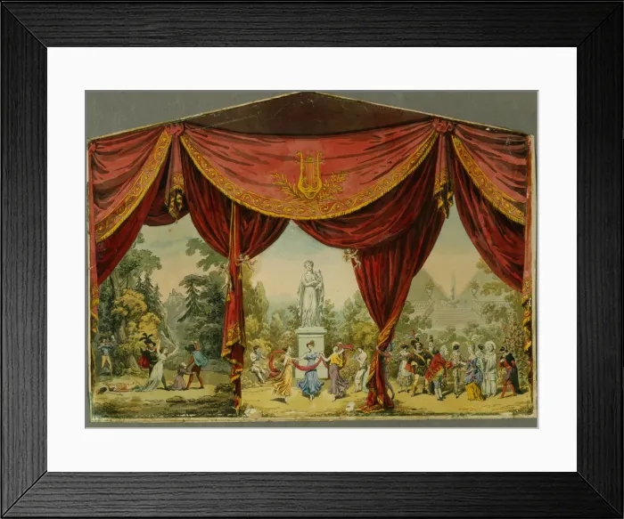 Framed Print : Sketch for the curtain for the Imperial Theatre in Saint Petersburg, 1830s. Artist: Roller, Andreas Leonhard (1805-1891) Framed Print : Sketch for the curtain for the Imperial Theatre in Saint Petersburg, 1830s. Artist: Roller, Andreas Leonhard (1805-1891)