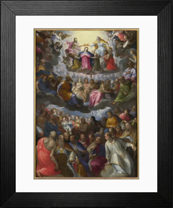 Framed Print : The Coronation of the Virgin, c. 1598. Artist: Rottenhammer, Johann (Hans), the Elder (1564-1625) Framed Print : The Coronation of the Virgin, c. 1598. Artist: Rottenhammer, Johann (Hans), the Elder (1564-1625)