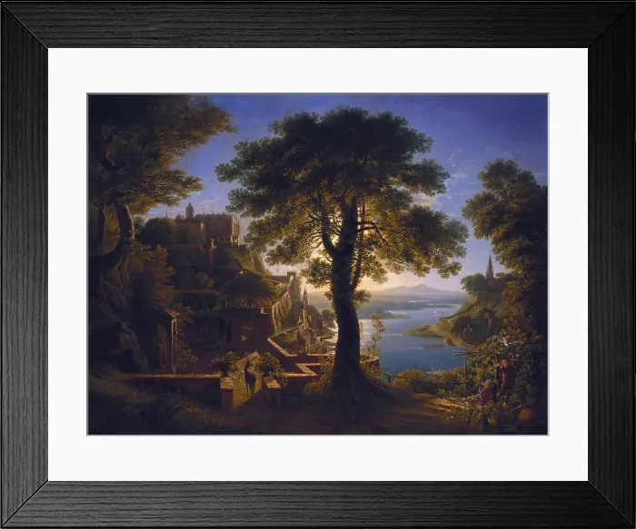 Framed Print : Castle by the River, 1820. Artist: Schinkel, Karl Friedrich (1781-1841) Framed Print : Castle by the River, 1820. Artist: Schinkel, Karl Friedrich (1781-1841)