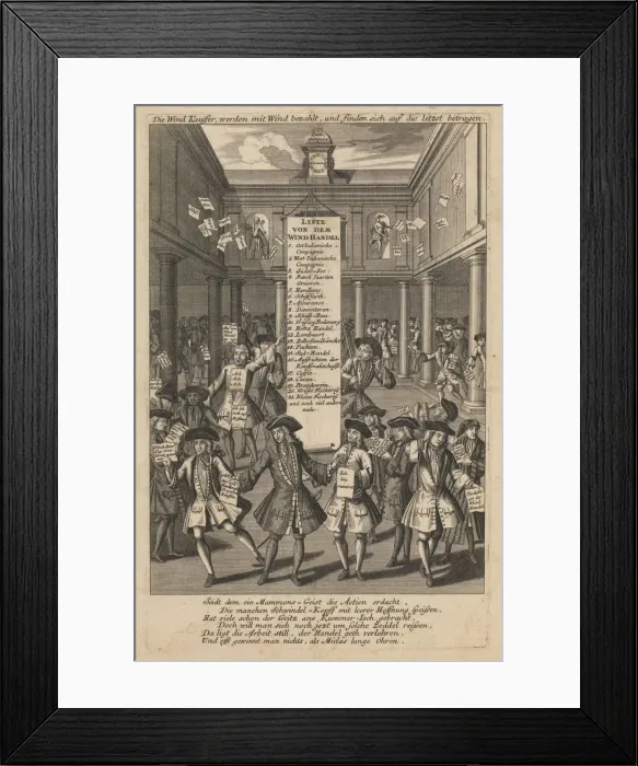 Framed Print : Wind dealers dropping money... ca 1720. Artist: Schmid (1667-1744) Framed Print : Wind dealers dropping money... ca 1720. Artist: Schmid (1667-1744)