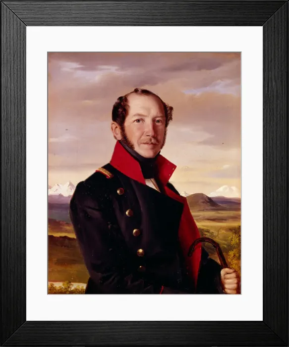 Framed Print : Nikolai Lorer on the Caucasus, 1838. Artist: Schwede, Robert (1806-1871) Framed Print : Nikolai Lorer on the Caucasus, 1838. Artist: Schwede, Robert (1806-1871)