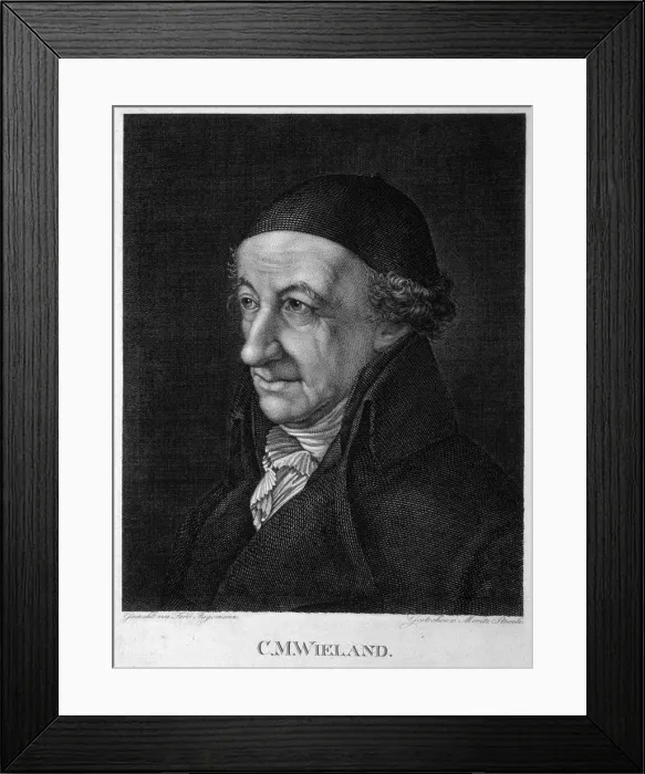 Framed Print : Portrait of the Poet and writer Christoph Martin Wieland (1733-1813). Artist: Steinla, Moritz (1791-1858) Framed Print : Portrait of the Poet and writer Christoph Martin Wieland (1733-1813). Artist: Steinla, Moritz (1791-1858)