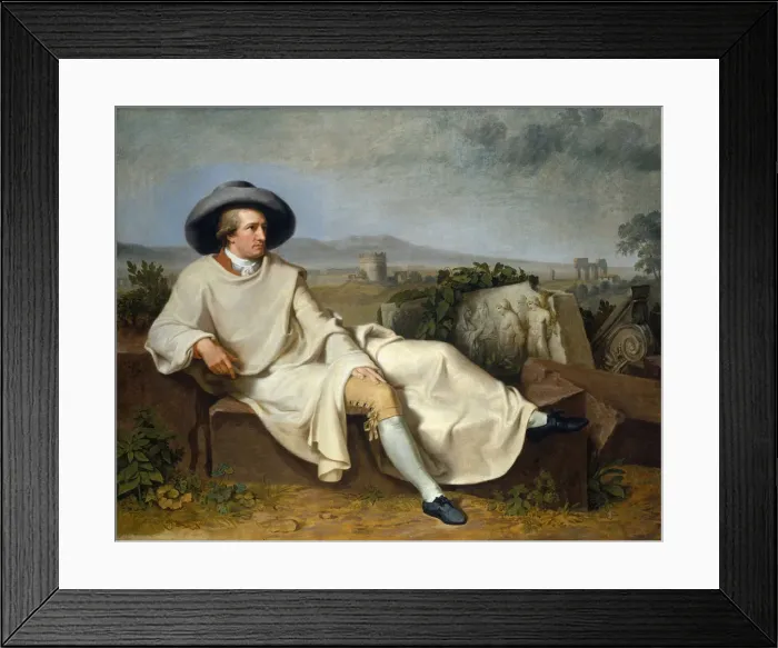 Framed Print : Goethe in the Campagna, 1787. Artist: Tischbein, Johann Heinrich Wilhelm (1751-1829) Framed Print : Goethe in the Campagna, 1787. Artist: Tischbein, Johann Heinrich Wilhelm (1751-1829)