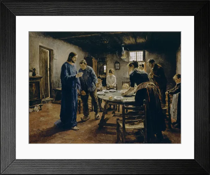 Framed Print : The Mealtime Prayer, 1885. Artist: Uhde, Fritz von (1848-1911) Framed Print : The Mealtime Prayer, 1885. Artist: Uhde, Fritz von (1848-1911)