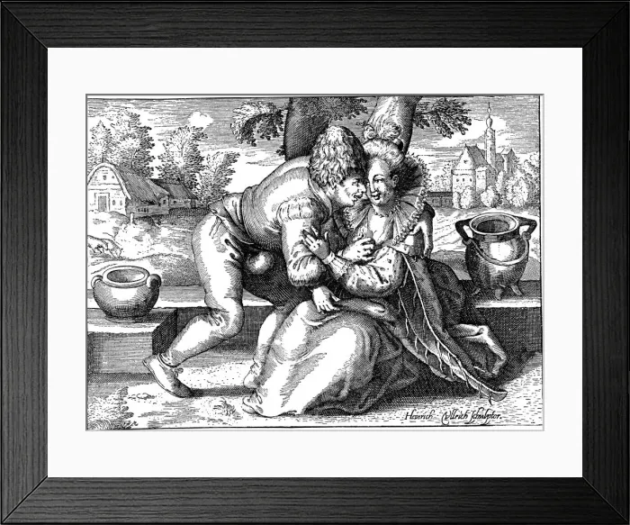 Framed Print : Lovelorn Peasant. Artist: Ullrich, Heinrich (1570-after 1621) Framed Print : Lovelorn Peasant. Artist: Ullrich, Heinrich (1570-after 1621)