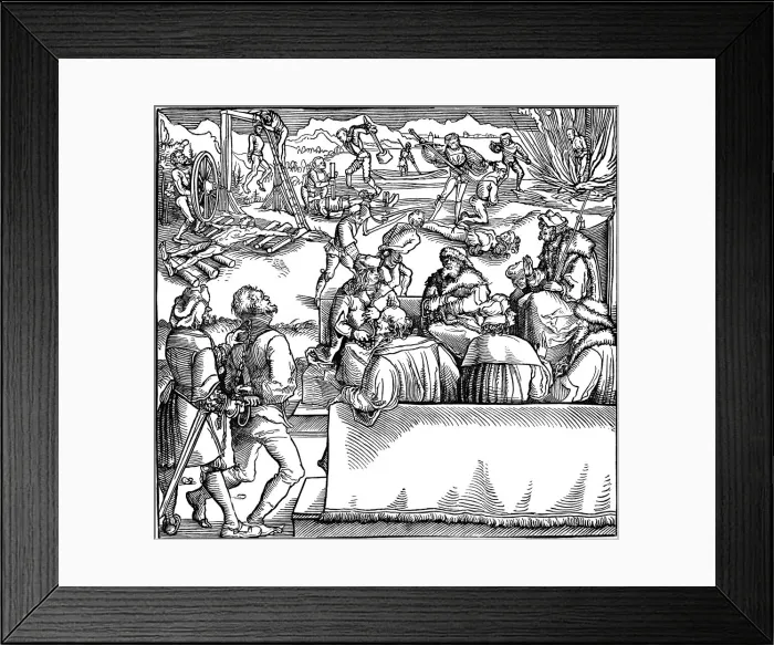 Framed Print : Court session. Illustration from the book Phisicke Against Fortune by Petrarch, 1532. Artist: Weiditz, Hans, the Younger (c. 1500-1536) Framed Print : Court session. Illustration from the book Phisicke Against Fortune by Petrarch, 1532. Artist: Weiditz, Hans, the Younger (c. 1500-1536)